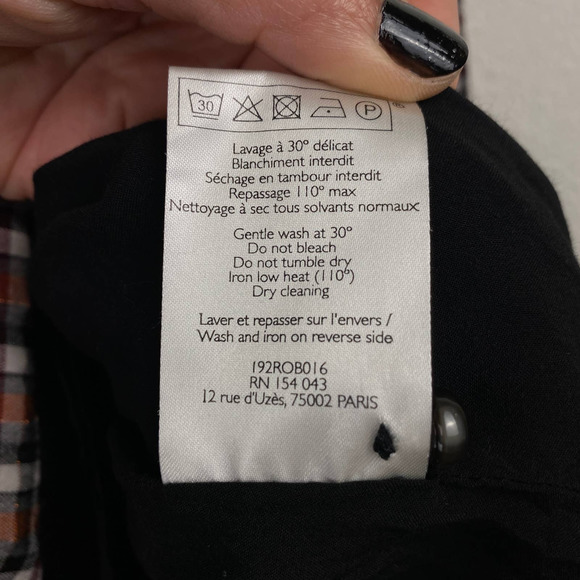 Sezane Selena Dress Lurex Tiles Print Check Tiered Mini Tie Neck Long Sleeve 42 - Picture 10 of 13